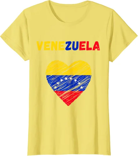 Miniatura 45 de Camiseta con la bandera venezolana con corazón de Venezuela, Negro