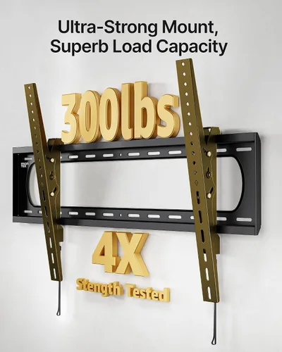 Miniatura 3 de monTEK Soporte de pared para TV con inclinación de alta resistencia para televisores grandes de 60–120” hasta 136 kg, probado 4 veces por seguridad