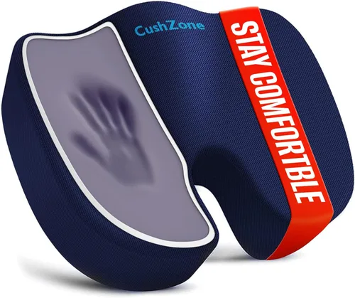 CushZone Cojín de Asiento, Cojines para Silla de Oficina, Cojín de Asiento de Automóvil, Almohadilla Antideslizante para Alivio del Dolor de Ciática