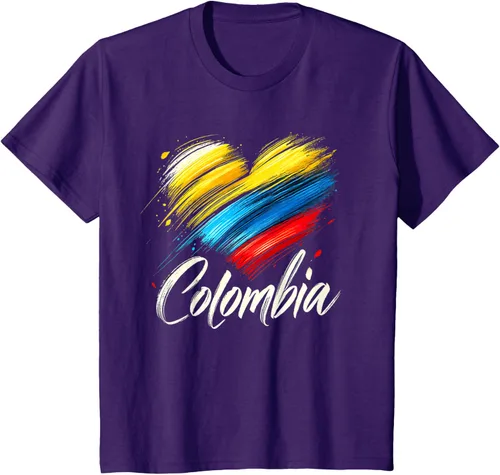 Miniatura 22 de Camiseta de orgullo colombiano con corazón de la bandera de Colombia