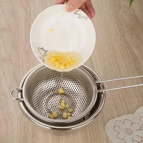 Miniatura 7 de Colador de acero inoxidable Colador de malla fina con mango largo, colador microperforado, colador de metal, colador de alimentos de cocina