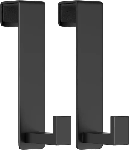 Miniatura 6 de WUIVIUT Ganchos para colgar sobre la puerta, gancho de puerta de metal para colgar, estante de puerta para toalla, baño, dormitorio, soporte