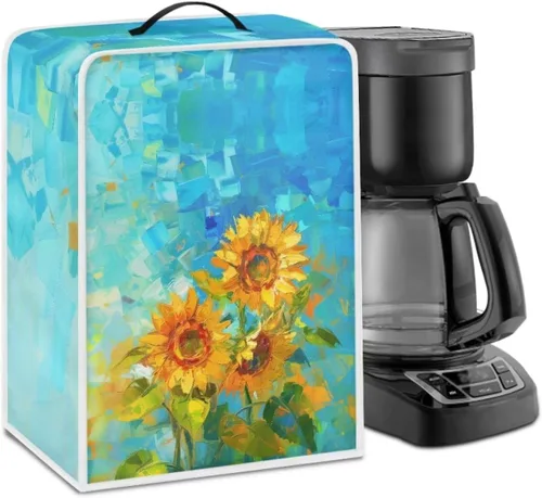 Miniatura 23 de Cubiertas para máquina de café con mango superior, resistentes a las manchas, para mezclador, compatible con la mayoría de cafeteras
