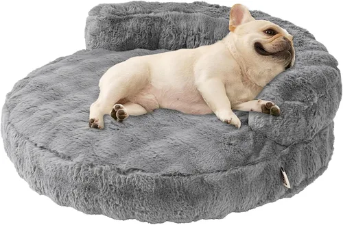 Miniatura 14 de EHEYCIGA Sofá cama suave para gatos de interior, cama extra pequeña esponjosa para perros con funda extraíble lavable, sofá para mascotas, Camello