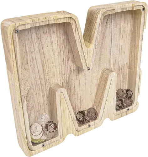 Miniatura 9 de FixtureDisplays® Alcancía de madera para gatos, alcancía de ahorro para niños, bonita moneda de recuerdo para niños y niñas, es un regalo único