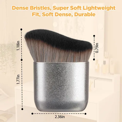 Miniatura 7 de Brocha autobronceadora para rostro y cuerpo, brocha de base Kabuki para maquillaje de piernas impecable, aplicador de bronceado para bronceador