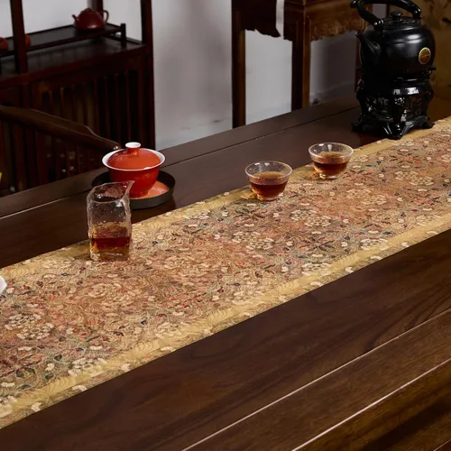 Miniatura 19 de Extra Long 2-Piece Table Runner Set 118, Waterproof Banquet Table Decor, Double Sided Event Cloth, Heavy Duty Tea Mat, Washable Reversible Brocade
