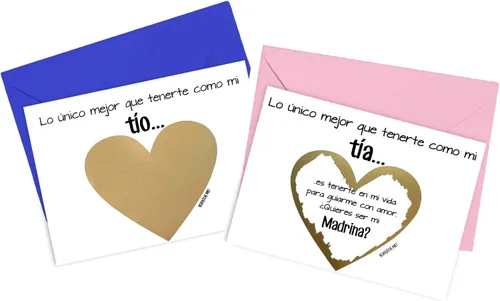 Miniatura 19 de Tarjeta para raspar con texto en inglés «Will You Be My Godmother Godfather Scratch Off», tarjeta para promoción de Tia y Tio a Padrinos de parte