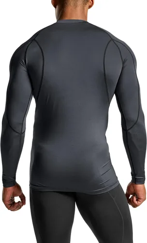 Miniatura 3 de TSLA - Paquete de 1 o 3 camisas de compresión de manga larga FPU 50+ para hombre, camisa de entrenamiento atlético, protector de erupción