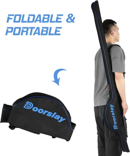Miniatura 5 de Bolsa para caña de pescar – Funda protectora de caña y carrete de 63 pulgadas, funda plegable portátil, almacenamiento y organizador de aparejos