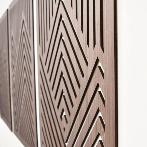Miniatura 6 de ZellCreative Juego de 3 paneles geométricos de madera para decoración de pared, montañas
