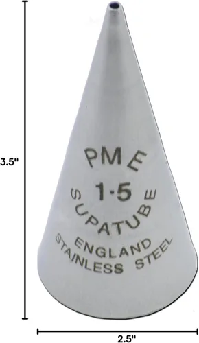 Miniatura 5 de PME - ST1.5 Escritor de acero inoxidable sin costuras SupaTube #1.5 Punta de decoración, estándar, plata
