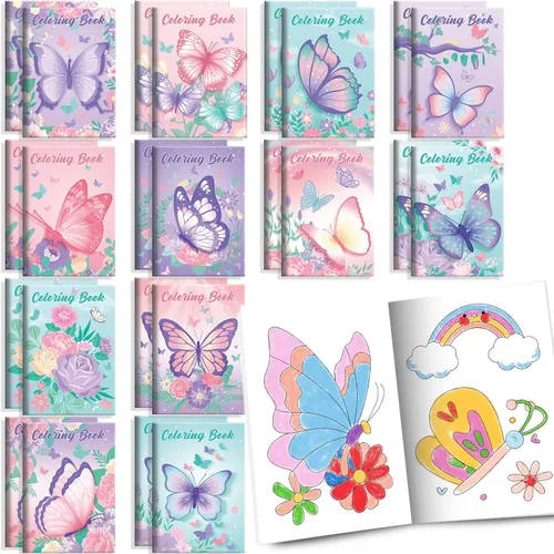 Miniatura 10 de BenLouis 24 piezas de libros para colorear mini de animales de granja, recuerdos de fiesta para niños, pequeños libros de actividades a granel