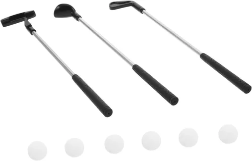 1 juego de palos de golf con pelotas de golf de escritorio para todas las edades, para diversión familiar, decoración de casa de muñecas y