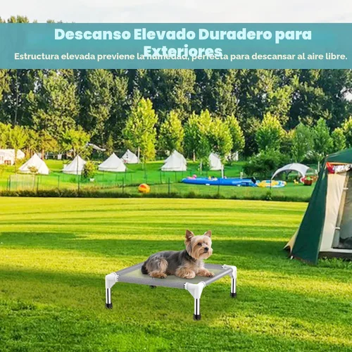 Miniatura 7 de Cama elevada para perros con tela refrescante Teslin - Catre ligero para perros pequeños, malla transpirable impermeable y lavable, cama elevada