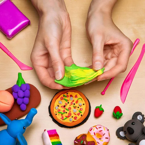Miniatura 3 de Arcilla Air Dry Azul para Niños - 36 Arcillas Airdry Envasadas Individualmente para Artes y Manualidades - Espuma de Cosplay Blanda y Apretable