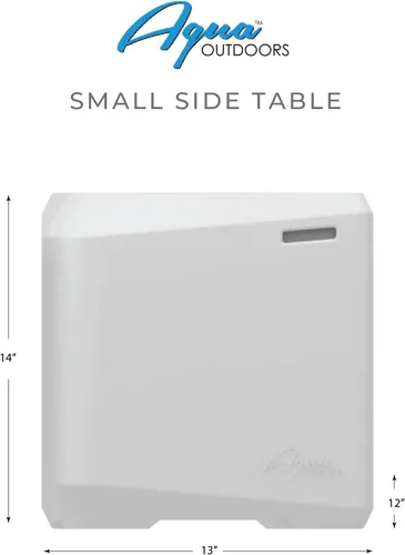 Miniatura 3 de Aqua Outdoors - Mesa auxiliar pequeña para piscinas interiores, estante solar y superficies de patio, diseñada para estantes poco profundos de hasta