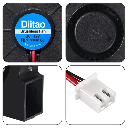 Miniatura 3 de Ventilador de ventilador de enfriamiento 5015 DC 12V Ventiladores de enfriamiento sin escobillas 1.969x1.969x0.591 in 2 PIN para impresora 3D