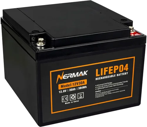 Miniatura 12 de NERMAK Batería de ciclo profundo LiFePO4 de litio de 12V 16Ah, más de 2000 ciclos, batería recargable de fosfato de hierro y litio para energía
