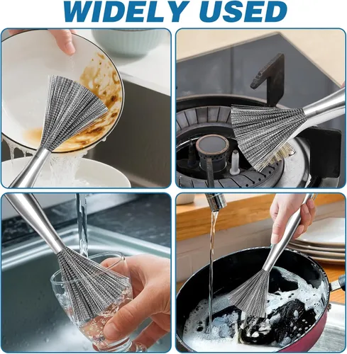Miniatura 7 de 2 cepillos para ollas de acero inoxidable 304, herramientas de limpieza de metales fáciles de limpiar, adecuados para eliminar manchas de cocina