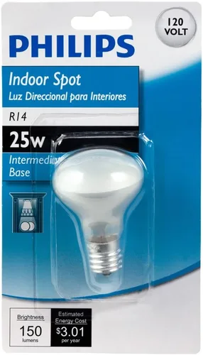 Miniatura 3 de Philips 415372 - Bombilla de luz de base intermedia R14 de 25 vatios para interiores