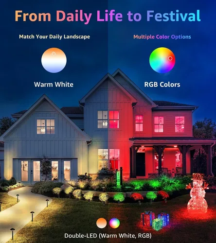 Miniatura 6 de SUNVIE Paquete de 2 focos RGBW para exteriores de 12 W LED que cambian de color con control remoto 120 V RGB iluminación de paisaje luces
