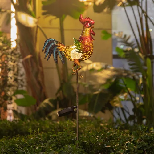 Miniatura 4 de Tryme Luces solares de gallo para exteriores, decoración de jardín, estatua de jardín, regalos para amantes de los pollos, mujeres, madres, arte
