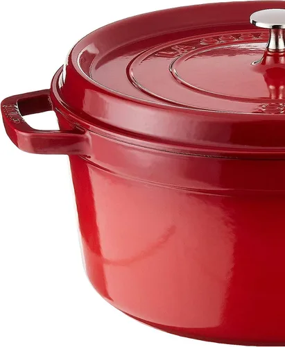 Miniatura 5 de Staub - Cocotte redonda de hierro fundido de 9 cuartos de galón, cereza, fabricado en Francia