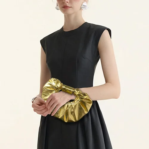 Miniatura 3 de JENSVOIR Evening Clutch for Women - PU Leather Evening Bag Pleated Purse Crossbody Handbag for Party Prom Wedding