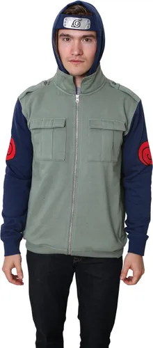 Miniatura 5 de Ripple Junction Naruto Shippuden Kakashi Hatake Cosplay Military-Style Sudadera con capucha para hombre con diadema