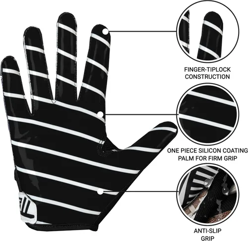 Miniatura 2 de Guantes de fútbol juvenil, guantes de fútbol transpirables para niños y adultos, guantes de receptor ancho para jóvenes, guantes ideales para un