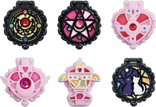 BANDAI Gashapon Sailor Moon - Juego de espejos manchados (6 espejos, montaje en pared, juego de espejos, 2.95 x 5.2 x 2.76 pulgadas)