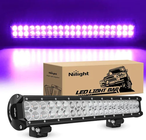 Miniatura 12 de Nilight 20 pulgadas 126 W, barra de luz LED, combo de luz puntual y proyectante, para conducción todoterreno, con soporte de montaje de placa 20