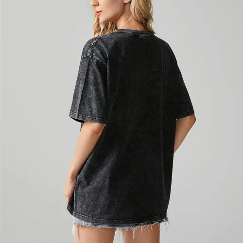 Miniatura 4 de Camisetas de gran tamaño con estampado de letras con estampado de sol, vintage, moderna, estética, para mujer