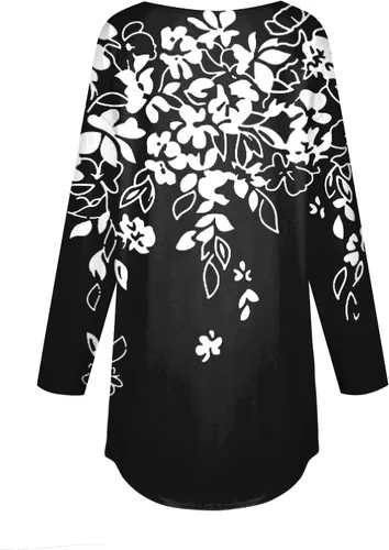 Miniatura 4 de WomensFallFashion2023 Dressy Casual Long Sleeve Shirts Loose Crew Neck Floral Print Tunic Tops to wear with Leggings 6