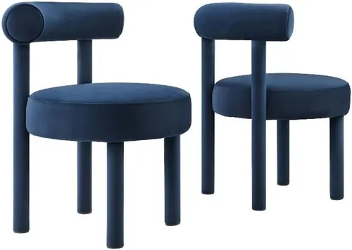 Miniatura 22 de Modway EEI-6705-IVO Toulouse Boucle - Juego de 2 sillas de comedor de tela, color marfil