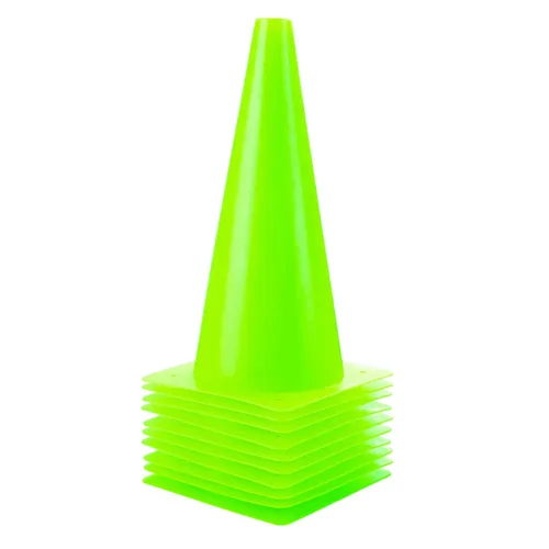 Conos deportivos de entrenamiento de tráfico de 12 pulgadas, [paquete de 10] conos de seguridad verdes, conos de baloncesto de fútbol para taladros,