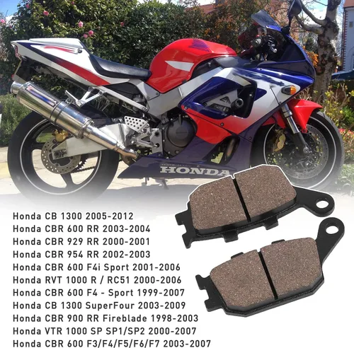 Miniatura 7 de Pastillas de freno delanteras y traseras para Honda CBR600 RR 2003-2004 CBR 600 F1 F2 F3 F4 F4i F5 F6 Sport 1999-2007 CBR900RR Fireblade 1998-2003