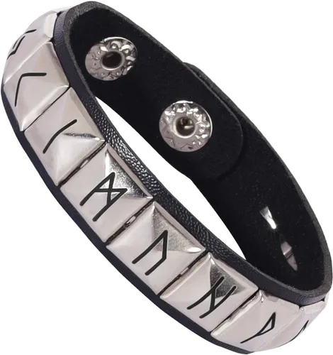 Miniatura 7 de MILAKOO Punk - Pulsera de piel sintética para hombre, con botón a presión, para mujer