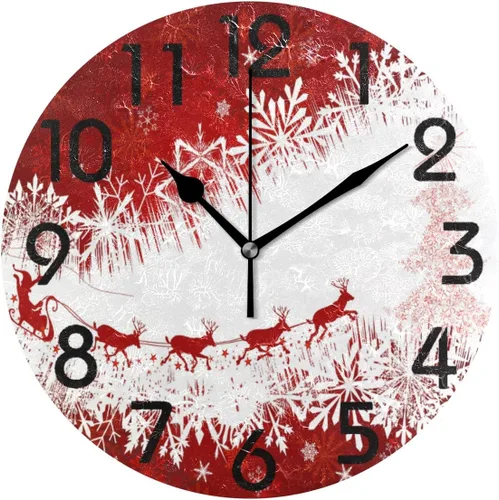 Miniatura 10 de Spring Hummingbird - Reloj de pared redondo con estampado de flores, 9.5 pulgadas, funciona con pilas, reloj de escritorio analógico silencioso