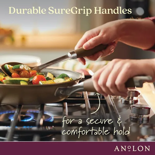 Miniatura 3 de Anolon Advanced - Sarténes antiadherentes de bronce anodizadas duras para el hogar (26,04 cm)