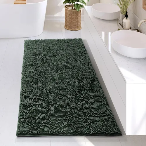 Miniatura 41 de Hearth & Harbor Alfombras de baño, tapete de baño de chenilla - Alfombras de baño lavables a máquina para baño con respaldo antideslizante de goma