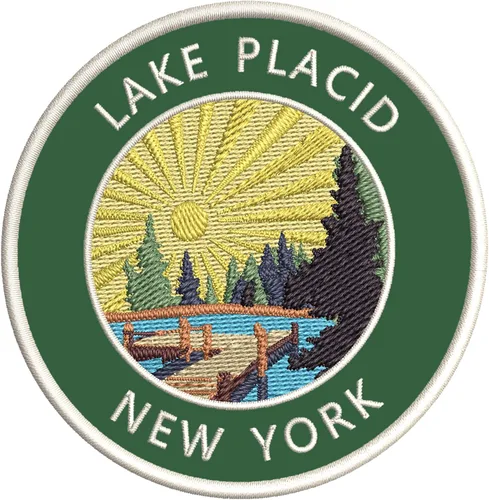 Miniatura 5 de Lake Dock - Lake Placid - Nueva York 3.5" bordado DIY hierro o coser parches decorativos vacaciones aventura tema novedad apliques