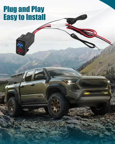 Miniatura 6 de Pantalla de temperatura del automóvil Celsius para Toyota Tundra Tacoma FJ Cruiser 4Runner Fortuner Hilux, etc., sensor de calibre interno y externo