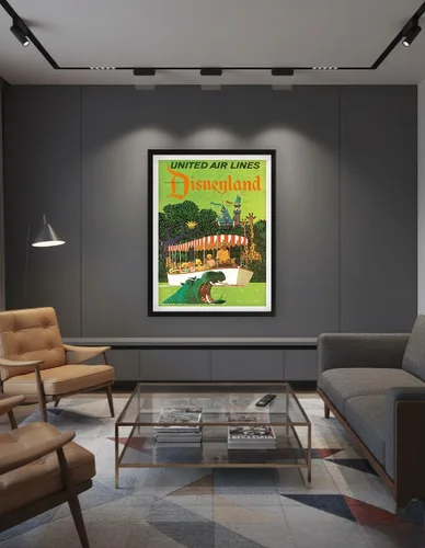 Miniatura 7 de California - Jungle Cruise Hippo - United Air Lines - Póster vintage de viaje de aerolínea por Stan Galli c.1960s - Impresión artística maestra