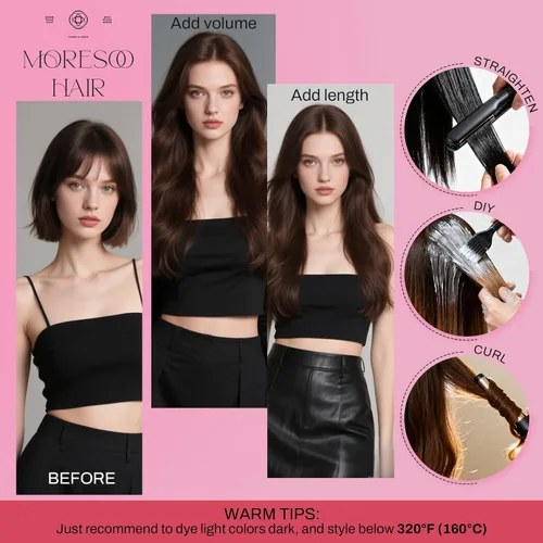 Miniatura 6 de Moresoo Extensiones de cabello humano real con cinta adhesiva, sin costuras, #1 negro azabache, 20 piezas, 1.76 oz (50 g), 24 pulgadas