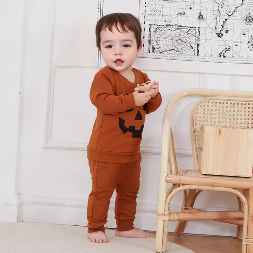 Miniatura 4 de Conjunto de camisa larga y divertida de calabaza para bebé niño, ropa de otoño para niños pequeños, 6, 12, 18, 24 meses, 2T