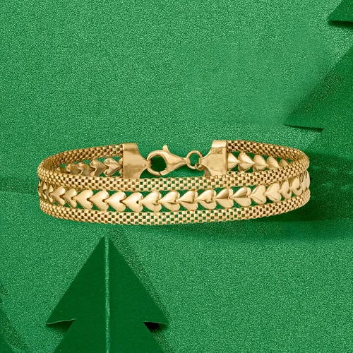 Miniatura 5 de Ross-Simons - Pulsera con diseño de corazón de plata italiana