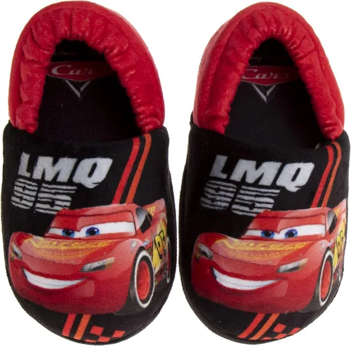 Disney Lightning McQueen and Buzz Lightyear - Pantuflas de pijama para niños Pantuflas de felpa cálidas de doble tamaño para interiores (bebéniño