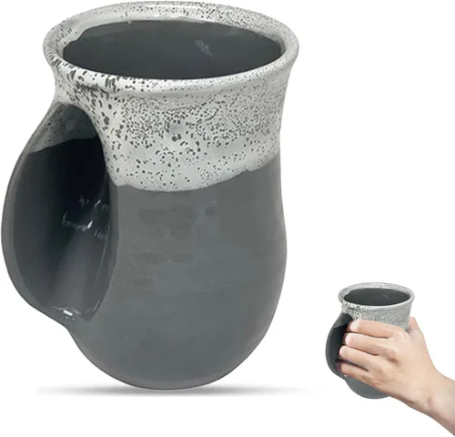 Miniatura 23 de Clay in Motion - Taza calentadora de manos para diestros, diseño Desert Sand